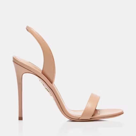 NEW Aquazzura So Nude High Heel Sandal Beige Leather 39 (US 8.5-9) $790 Retail - Picture 3 of 15